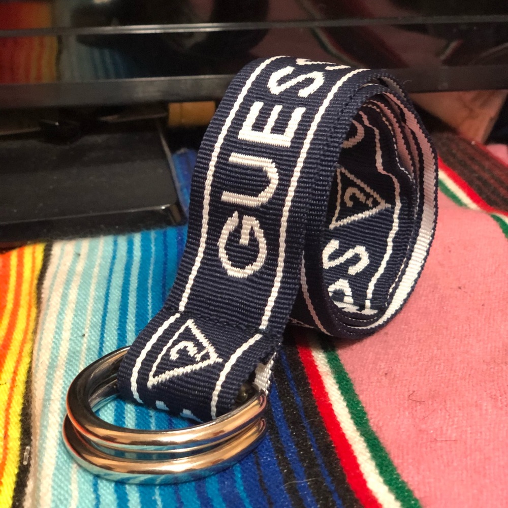 Guess D Ring Belt Silver Buckle